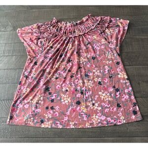 Ann Taylor Women's dusty rose small ruffle detail around neck Size XL